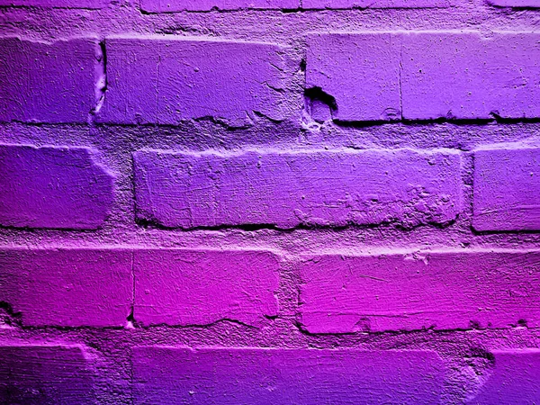 Bakstenen Muur Neon Licht — Stockfoto