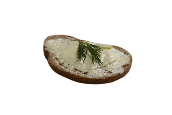Pão Manteiga Pão Isolado Endro — Fotografia de Stock