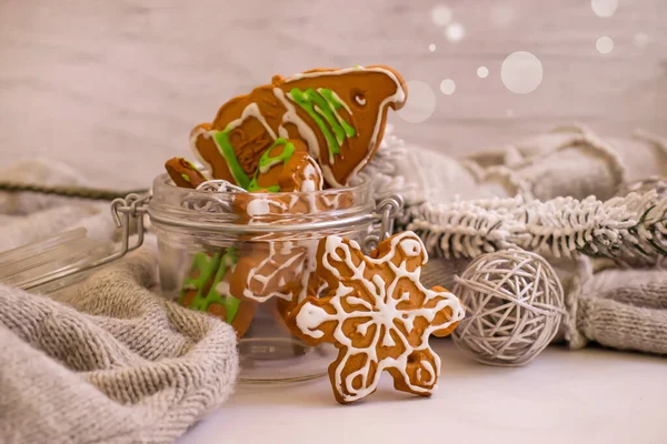 Delicious Christmas Cookies Branch Background — Stockfoto