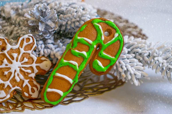 Delicious Christmas Gingerbread Christmas Tree Branch — Stockfoto