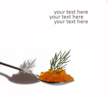 Kırmızı havyar beyaz arkaplanda izole edilmiş.