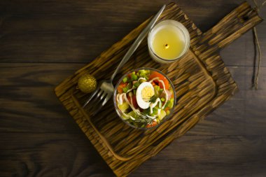 Lezzetli salata olivier noel arkaplanı