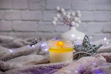 Mum, bir Noel ağacının dalı Güzel bir Noel arkaplanı