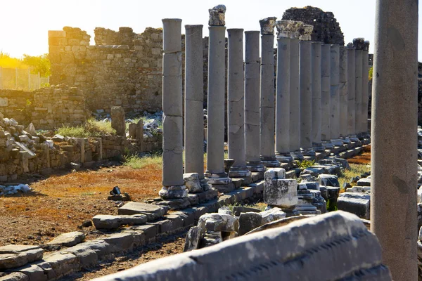Ερείπια Της Αρχαίας Πόλης Side Στην Τουρκία — Φωτογραφία Αρχείου