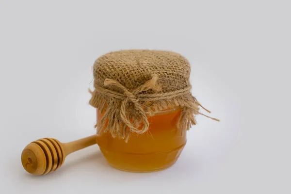Jar Honey Isolated White Background — Stock Photo, Image