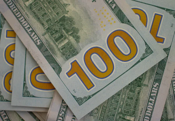 One Hundred Dollars Closeup Background — Stock Photo, Image