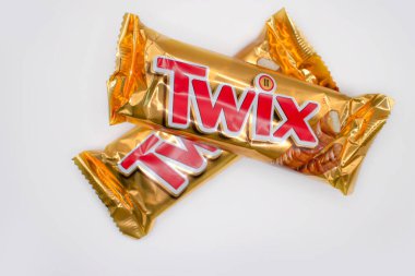 Kyiv, Ukrayna 25 Şubat 2022 Twix ambalajı