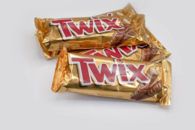 Kyiv, Ukrayna 25 Şubat 2022 Twix ambalajı