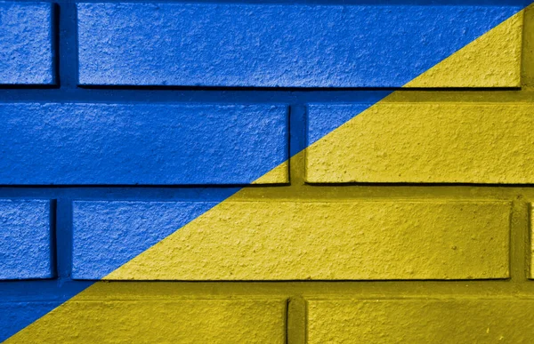 Colors Ukraine Flag Brick Wall — Stock Photo, Image