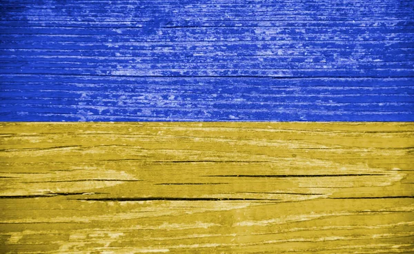 Colores Bandera Ucrania Fondo Madera —  Fotos de Stock