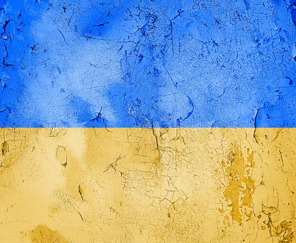 色ウクライナの旗古い背景 — ストック写真