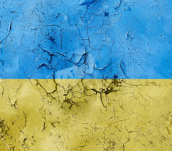 色ウクライナの旗古い背景 — ストック写真