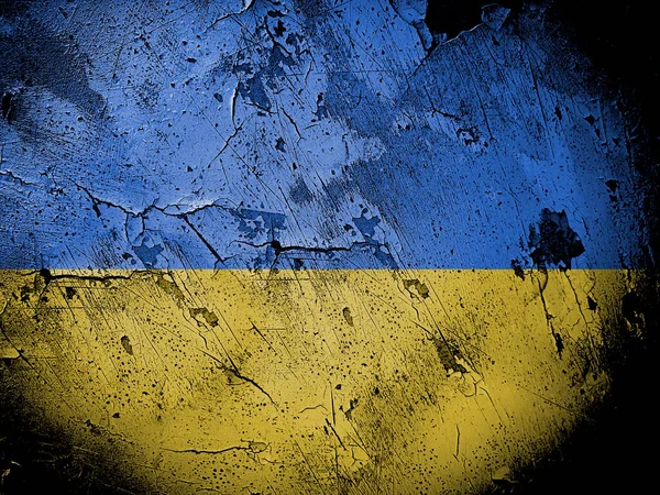 Couleurs Drapeau Ukraine Vieux Fond — Photo