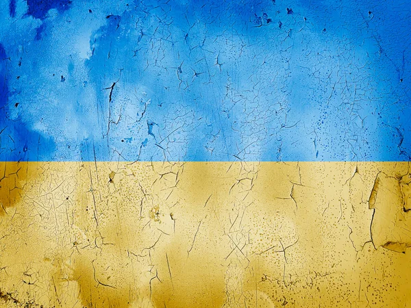 Couleurs Drapeau Ukraine Vieux Fond — Photo