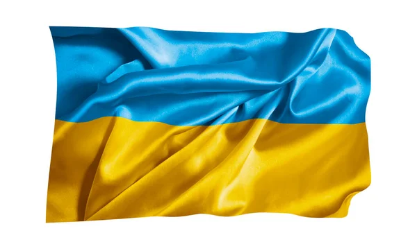 Прапор Шовкової України Ізольовано Білому Тлі — стокове фото