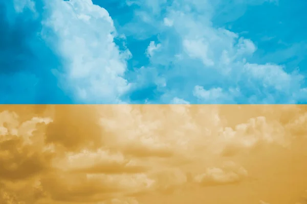 Couleurs Drapeau Ukraine Ciel Fond — Photo