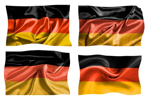 Flag Silk Germany Isolated White Background — Stock Photo, Image