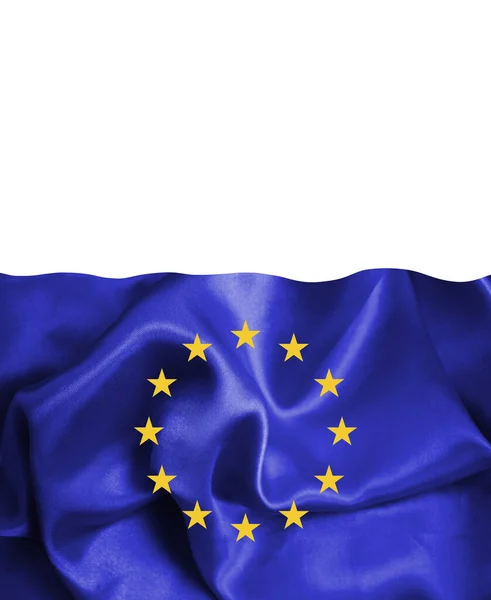Tło Tkaniny Jedwabnej Flagi Europejskiej — Zdjęcie stockowe