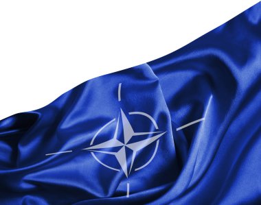 NATO bayraklı ipek kumaş arka planı