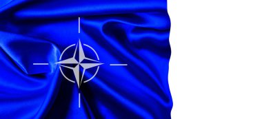 NATO bayraklı ipek kumaş arka planı