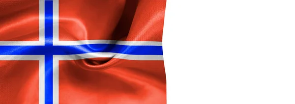 Vlajka Norska Hedvábí Tkaniny Pozadí — Stock fotografie