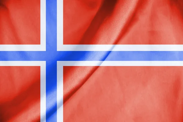 Vlajka Norska Hedvábí Tkaniny Pozadí — Stock fotografie