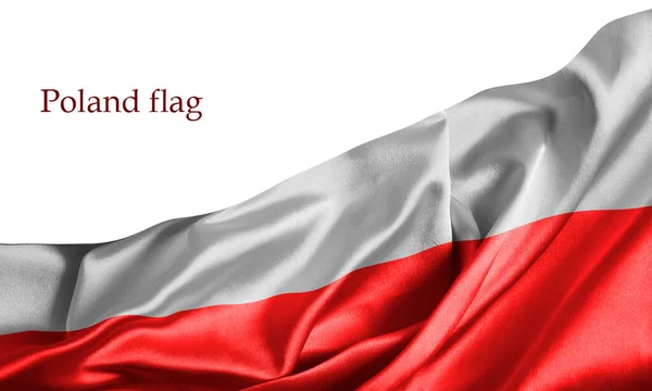 波兰丝绸背景国旗 — 图库照片
