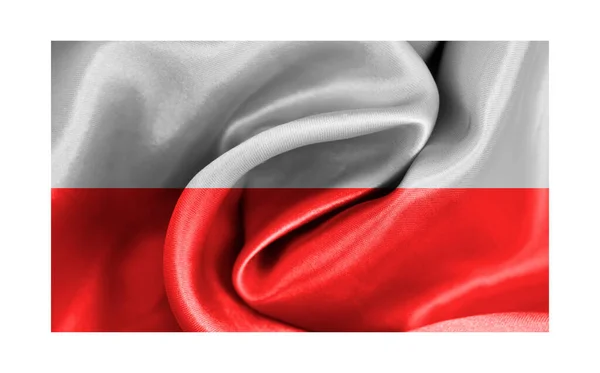 ポーランドの絹織物の背景の旗 — ストック写真