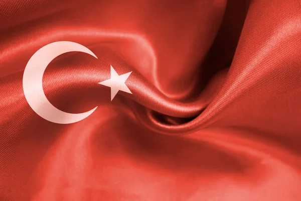 Флаг Турции Шелковый Фон — стоковое фото