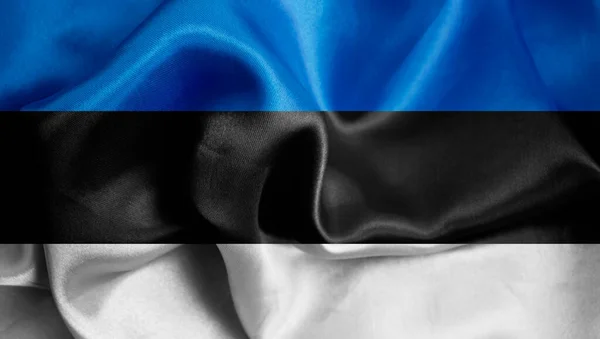 Bandera Seda Estonia Movimiento Fondo —  Fotos de Stock