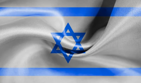 Bandeira Seda Israel Movimento Fundo — Fotografia de Stock