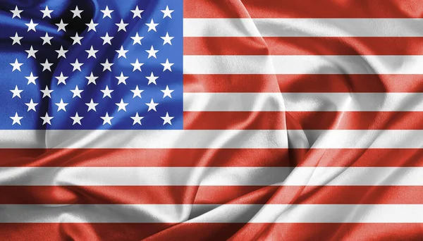 アメリカ国旗の背景の質感 シルク — ストック写真