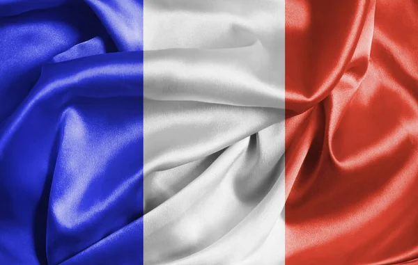 France Flag Silk Fabric Background — Stock Photo, Image