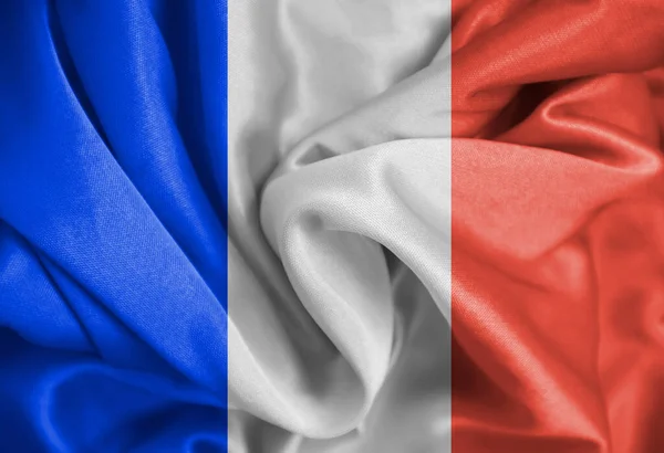 France Flag Silk Fabric Background — Stock Photo, Image