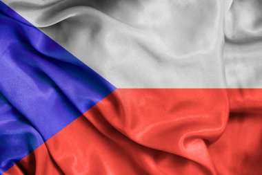 Çek Cumhuriyeti Bayrağı ipek arka planı