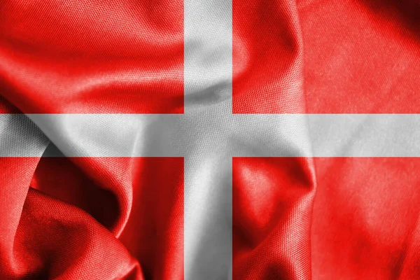 Національний Прапор Данії Шовковий Фон — стокове фото