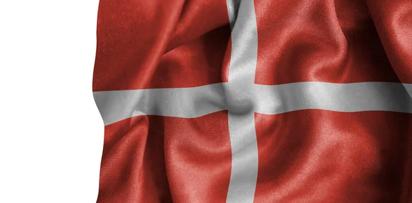 デンマークの国旗 絹の背景 — ストック写真