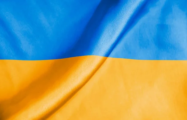 Bandera Nacional Ucrania Fondo Seda — Foto de Stock