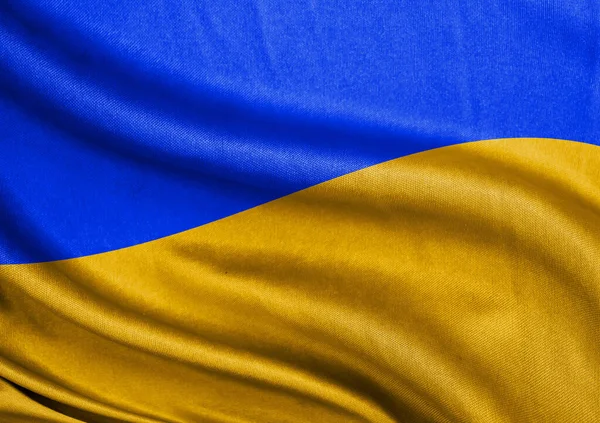 Державний Прапор України Шовковий Фон — стокове фото