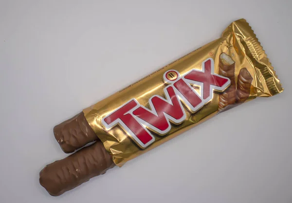 Kyiv Ucrânia Fevereiro 2022 Chocolate Bar Twix Embalagem Fundo — Fotografia de Stock