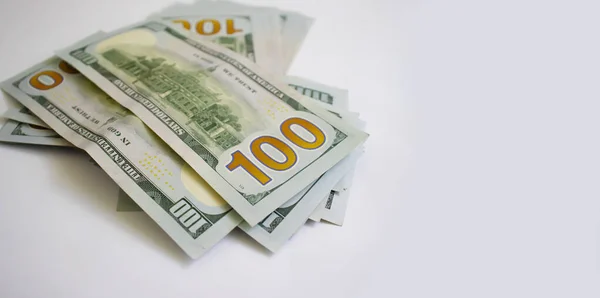 One Hundred Dollar Bills Close — Stock Photo, Image