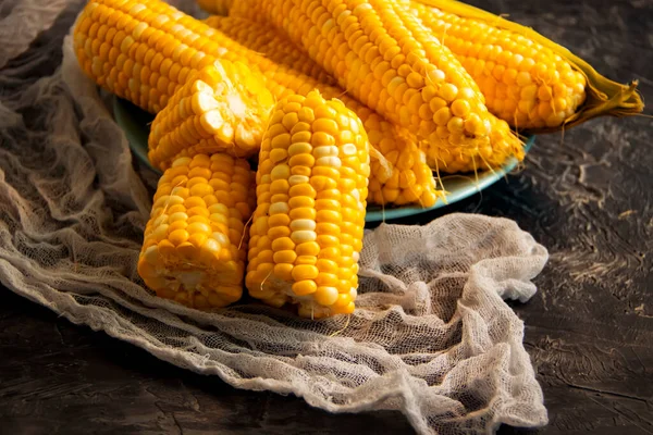 Fresh Corn Old Background — Stock Photo, Image