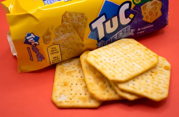 April 2022 Ukraina Stad Kiev Tuc Original Snack Crackers — Stockfoto