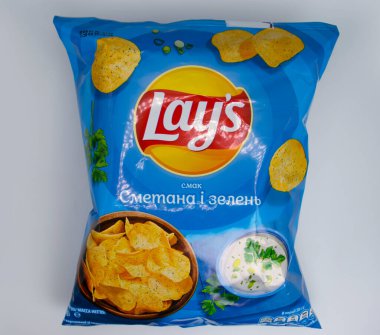 14 Nisan 2022, Ukrayna, Kyiv Paketi, orijinal patates cipsi.