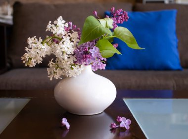 Evdeki güzel leylak çiçeği