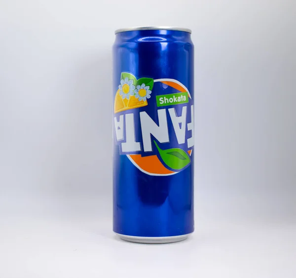 April 2022 Ukraine City Kyiv Iron Can Fanta — Zdjęcie stockowe