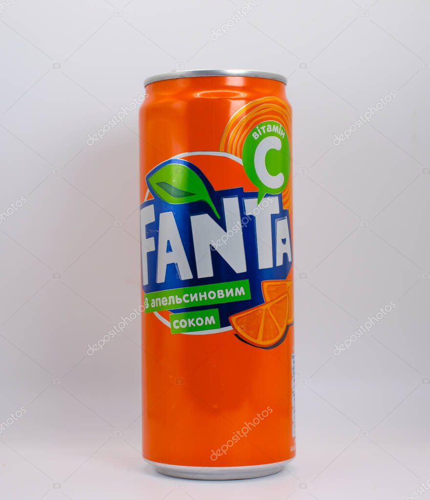 April 3, 2022 Ukraine, the city of Kyiv iron can Fanta