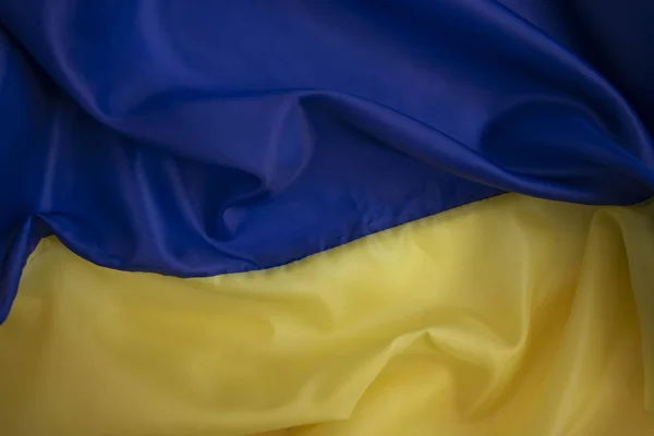 Drapeau National Ukraine Gros Plan Fond Soie — Photo