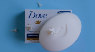 May 13, 2022, Ukraine city Kyiv soap Dove with flowers