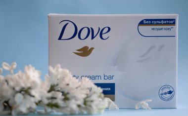 May 13, 2022, Ukraine city Kyiv soap Dove with flowers